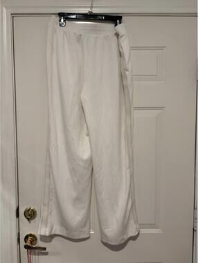 Women's Industry white sweat pants sz XL THREE TINY GREY DOTS #649